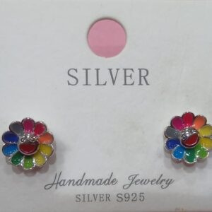 Rainbow Bloom Silver Studs