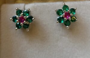Emerald Grace Floral Studs