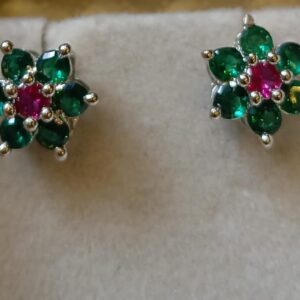 Emerald Grace Floral Studs