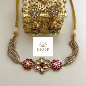 KROP Passion Royal Bloom – 92.5 Silver Kundan Set